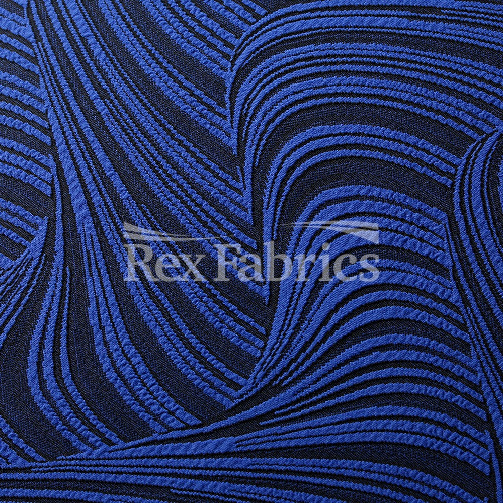 Jacquard Wave Nylon Polyester Spandex Fabric - Multiple Colors, Wave Jacquard Texture, 61" Width (1 Yard)