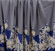 Jacquard Royal/Off White 1D531 Jacquard Fabric - Floral Pattern, Royal/Off White, 52/54" Width (1 Yard)