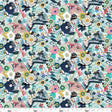 Cotton Floral Abstract Fabric Jade 44/45"