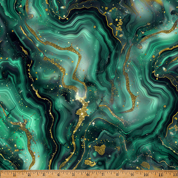Cotton Fabric Jade Midnight Flora Print 43/44"