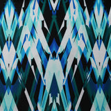 Perplexed Polyester Spandex Tricot Fabric - Multicolor Ikat Diamond Geometric, 58/60" Width (1 Yard)