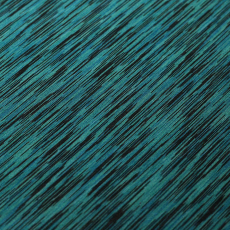 Yarn Dye Jersey Polyester Spandex Fabric - Jade/Burgundy/Turquoise Paintbrush Lines, 58/60" Width (1 Yard)