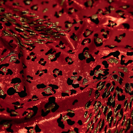 Jag City Shattered Glass Foiled Spandex Fabric - Animal Print, 56" Width (1 Yard)