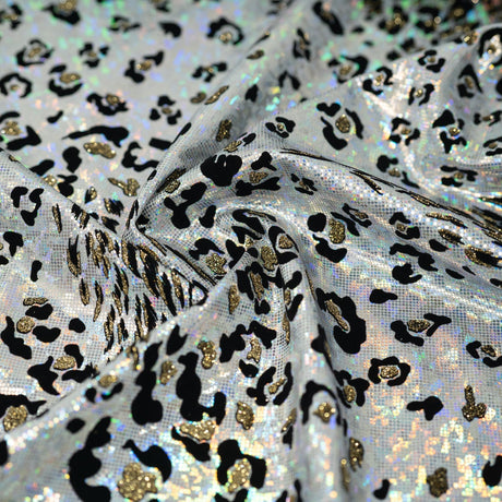 Jag City Shattered Glass Foiled Spandex Nylon Spandex Fabric - Shattered Glass Foil, 56" Width (1 Yard)