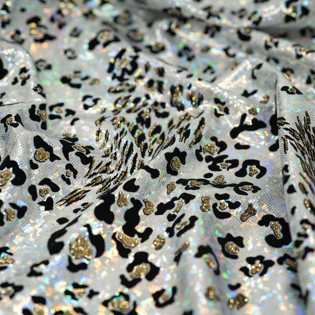 Jag City Shattered Glass Foiled Spandex Nylon Spandex Fabric - Shattered Glass Foil, 56" Width (1 Yard)