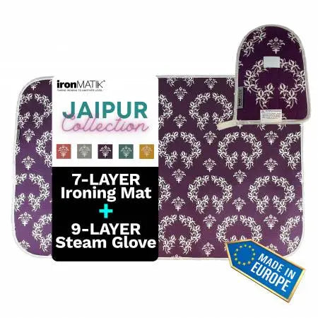 Cotton Ironing Mat and Glove Bundle Jaipur Purple