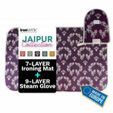 Cotton Ironing Mat and Glove Bundle Jaipur Purple