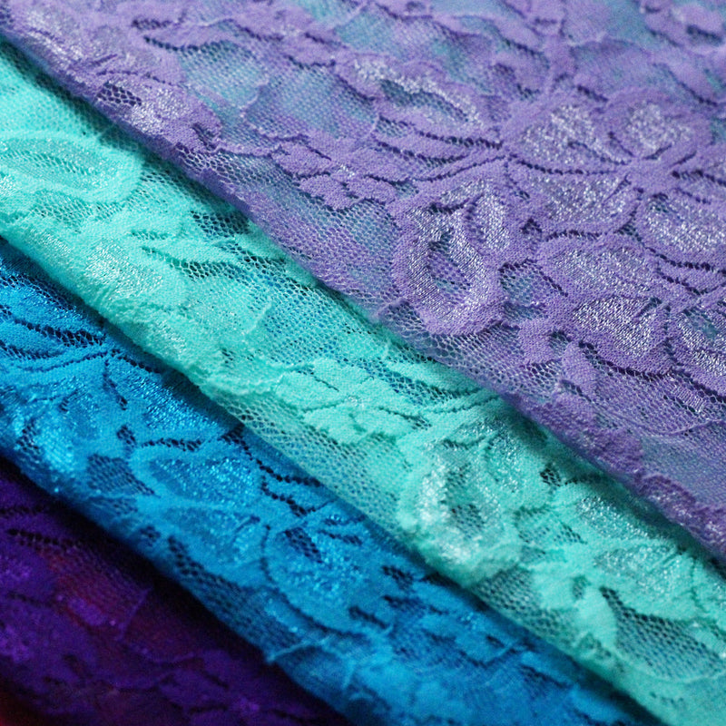 Jasmine Stretch Lace Nylon Spandex Fabric - Assorted Colors, Floral Lace, 58/60" Width (1 Yard)