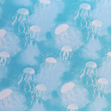 Poly Spandex Swimsuit Fabric Jellyfish Print Blue Green