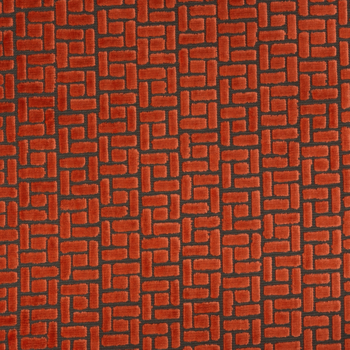 Burnout Velvet Upholstery Fabric Westfield Geometric Block Pattern by the Yard