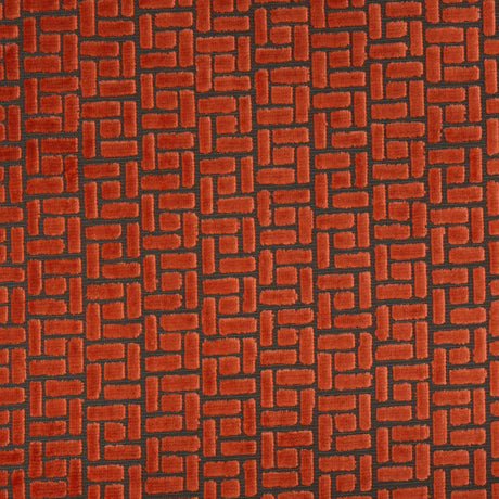 Burnout Velvet Upholstery Fabric Westfield Geometric Block Pattern by the Yard