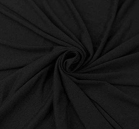 Jersey Cotton Spandex Fabric - Solid Black, 68/69" Width