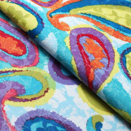 Jesty Paisley Polyester Spandex Fabric - Multi-Color Paisley Print, 58/60" Width (1 Yard)