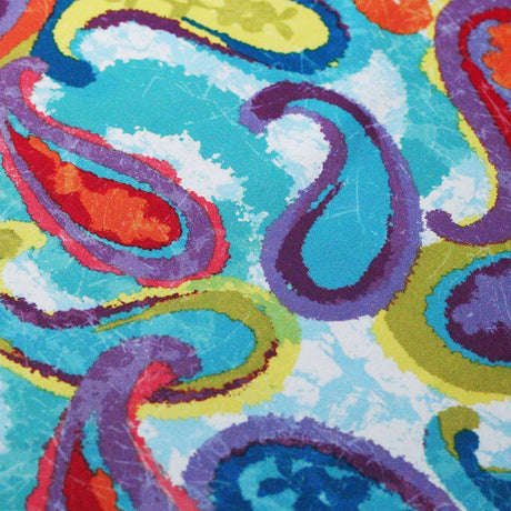 Jesty Paisley Polyester Spandex Fabric - Multi-Color Paisley Print, 58/60" Width (1 Yard)