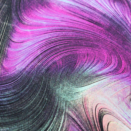 Gravity Nylon Spandex Fabric - Earth, Jewel, Sky Modern Wave Print, 58 To 60" Width (1 Yard)