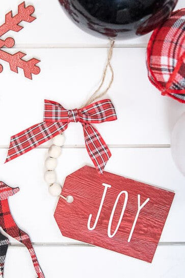 MDF Joy Tag Ornament 9 Inch Rustic Christmas Gift Tree Decor