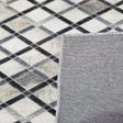 Vegan Diamond Patchwork Polyester Fabric - Gray Black Faux Hide Cowhide, Diamond Patchwork, 10' X 13' (1 Piece)