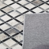 Vegan Diamond Patchwork Polyester Fabric - Gray Black Faux Hide Cowhide, Diamond Patchwork, 10' X 13' (1 Piece)