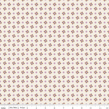 Cotton Calico Cream Juju's Petals Fabric 43/44"