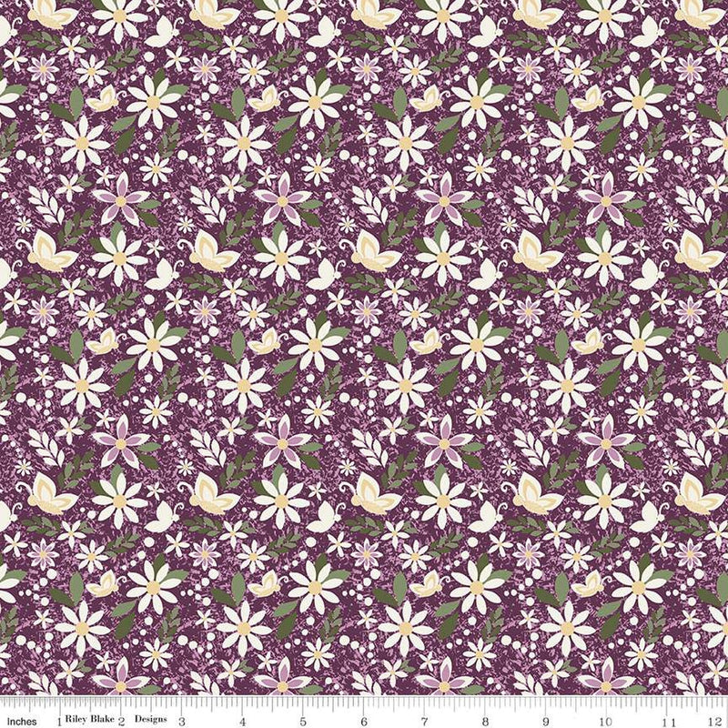 Cotton Print Juju's Petals Dance Purple Fabric