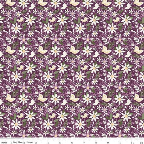 Cotton Print Juju's Petals Dance Purple Fabric