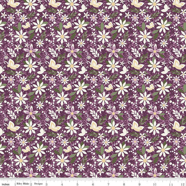 Cotton Print Juju's Petals Dance Purple Fabric