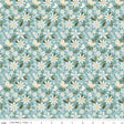 Cotton Fabric Juju's Petals Dance Teal 43/44"