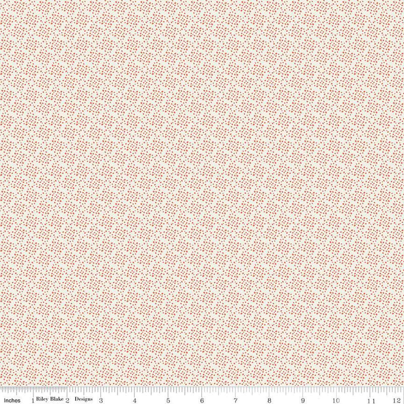 Cotton Print Juju's Petals Dots Cream Fabric 43/44"