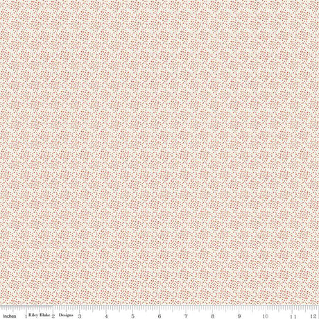 Cotton Print Juju's Petals Dots Cream Fabric 43/44"