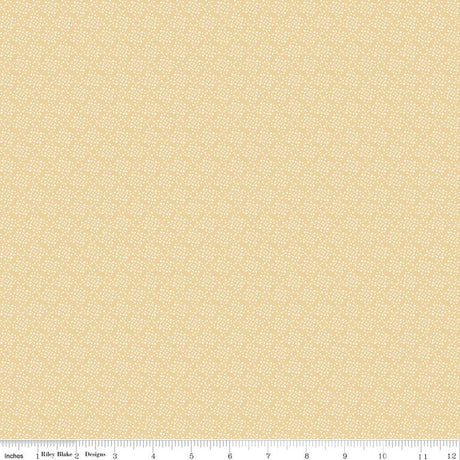 Cotton Fabric Juju's Petals Dots Yellow 43/44"
