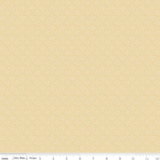 Cotton Fabric Juju's Petals Dots Yellow 43/44"