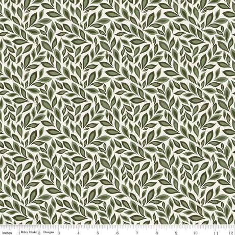 Cotton Print Juju's Petals Leaves Cream 43/44" Fabric