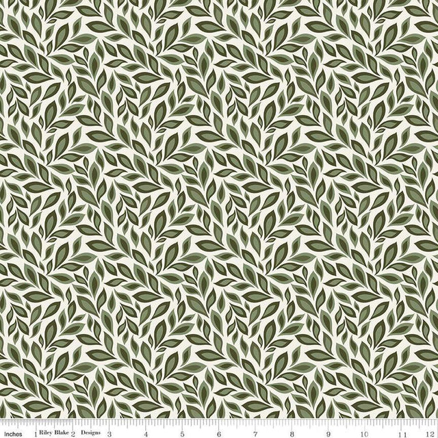 Cotton Print Juju's Petals Leaves Cream 43/44" Fabric