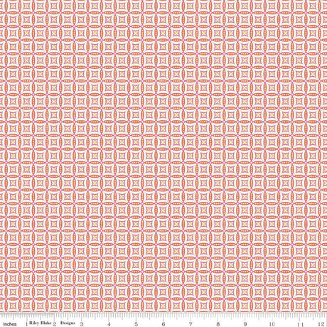 Cotton Quilting Fabric Juju's Petals Mosaic Orange 43/44"