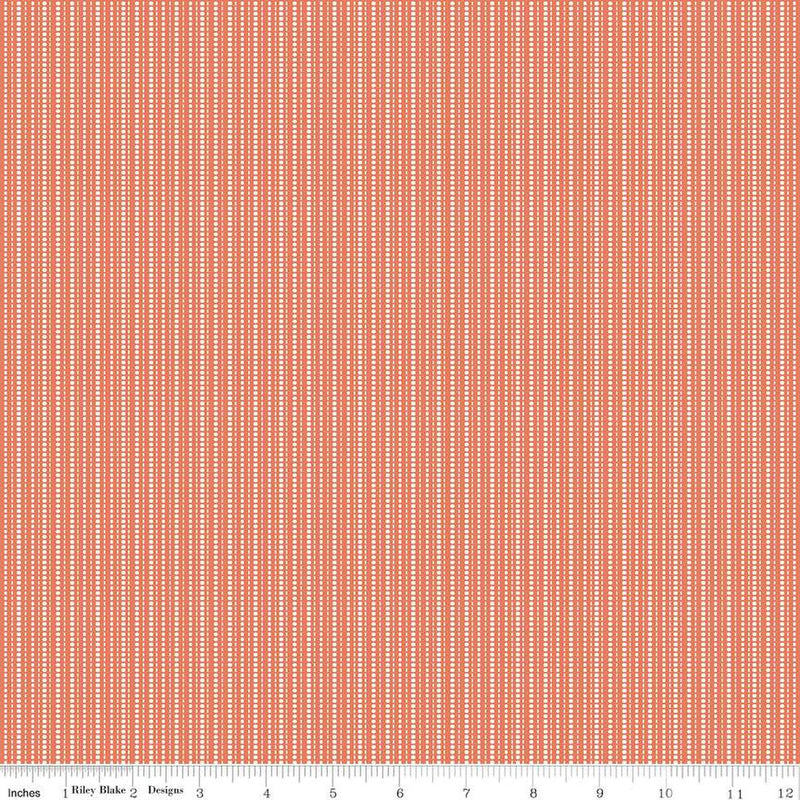 Cotton Print Fabric Juju's Petals Stripes Orange 43/44"