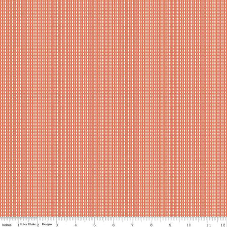 Cotton Print Fabric Juju's Petals Stripes Orange 43/44"