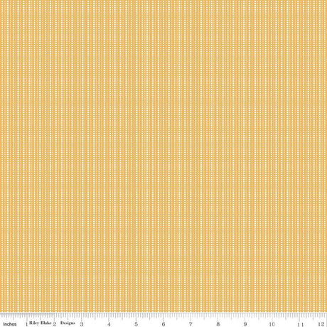 Cotton Fabric Juju's Petals Stripes Yellow 43/44"