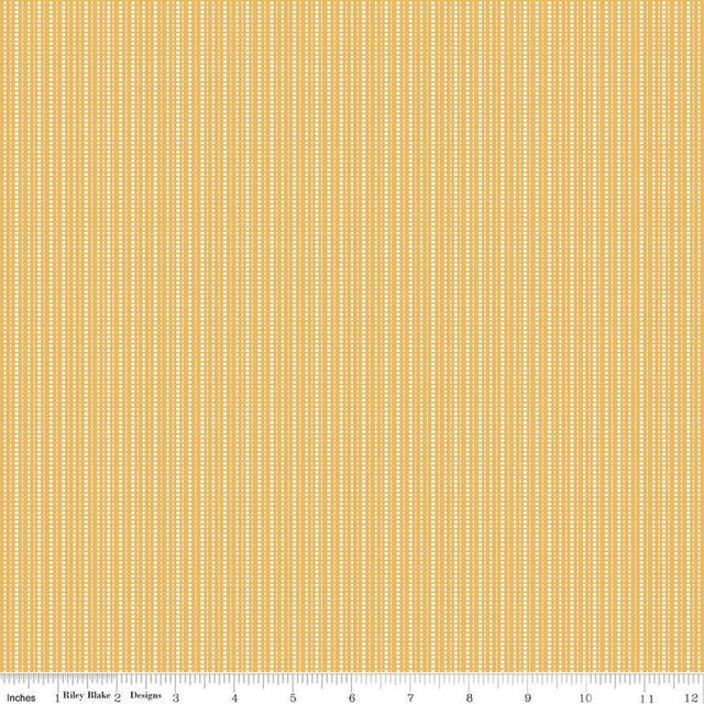 Cotton Fabric Juju's Petals Stripes Yellow 43/44"