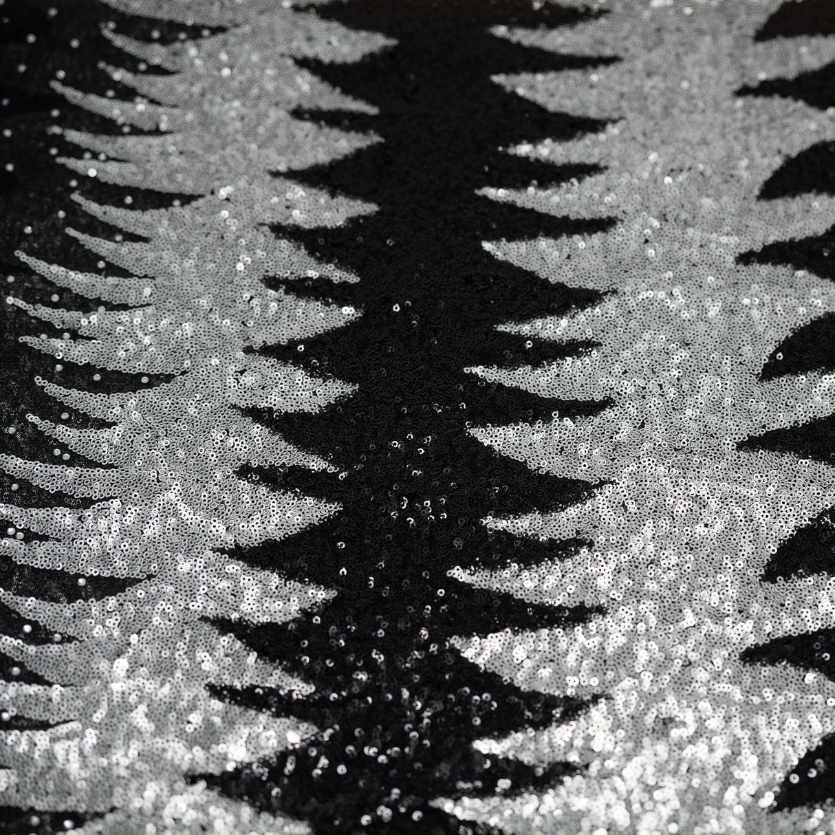 Sequin Mesh Fabric Black Silver