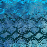 Jungle Cobra Polyester Spandex Velvet Fabric - Iridescent Foil Snake Skin Print, 55" Width (1 Yard)