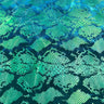 Jungle Cobra Polyester Spandex Velvet Fabric - Iridescent Foil Snake Skin Print, 55" Width (1 Yard)