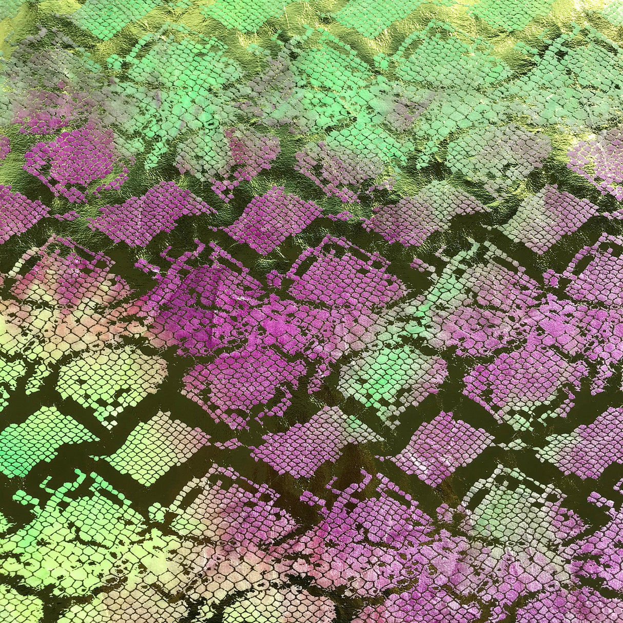 Foil Printed Stretch Velvet Jungle Cobra