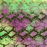 Foil Printed Stretch Velvet Jungle Cobra