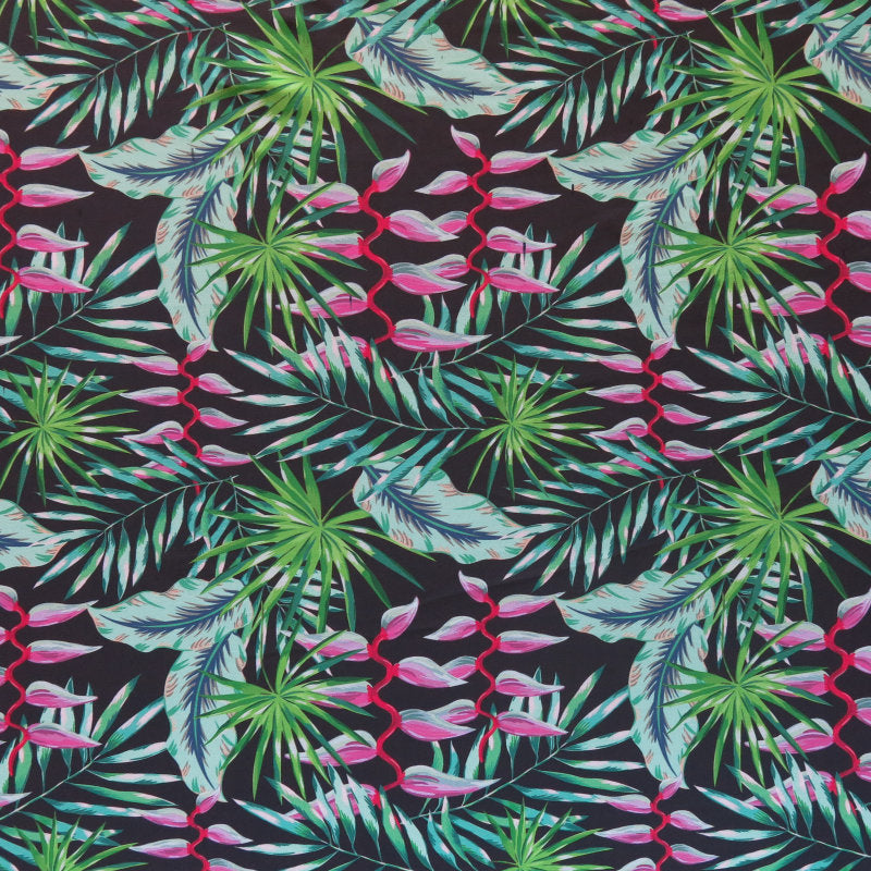 Swim Knit Poly Spandex Jungle Vibes Floral