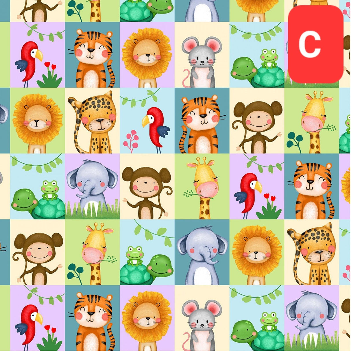 Fabric Jungle Paradise Jungle Animal Panel Michael Miller