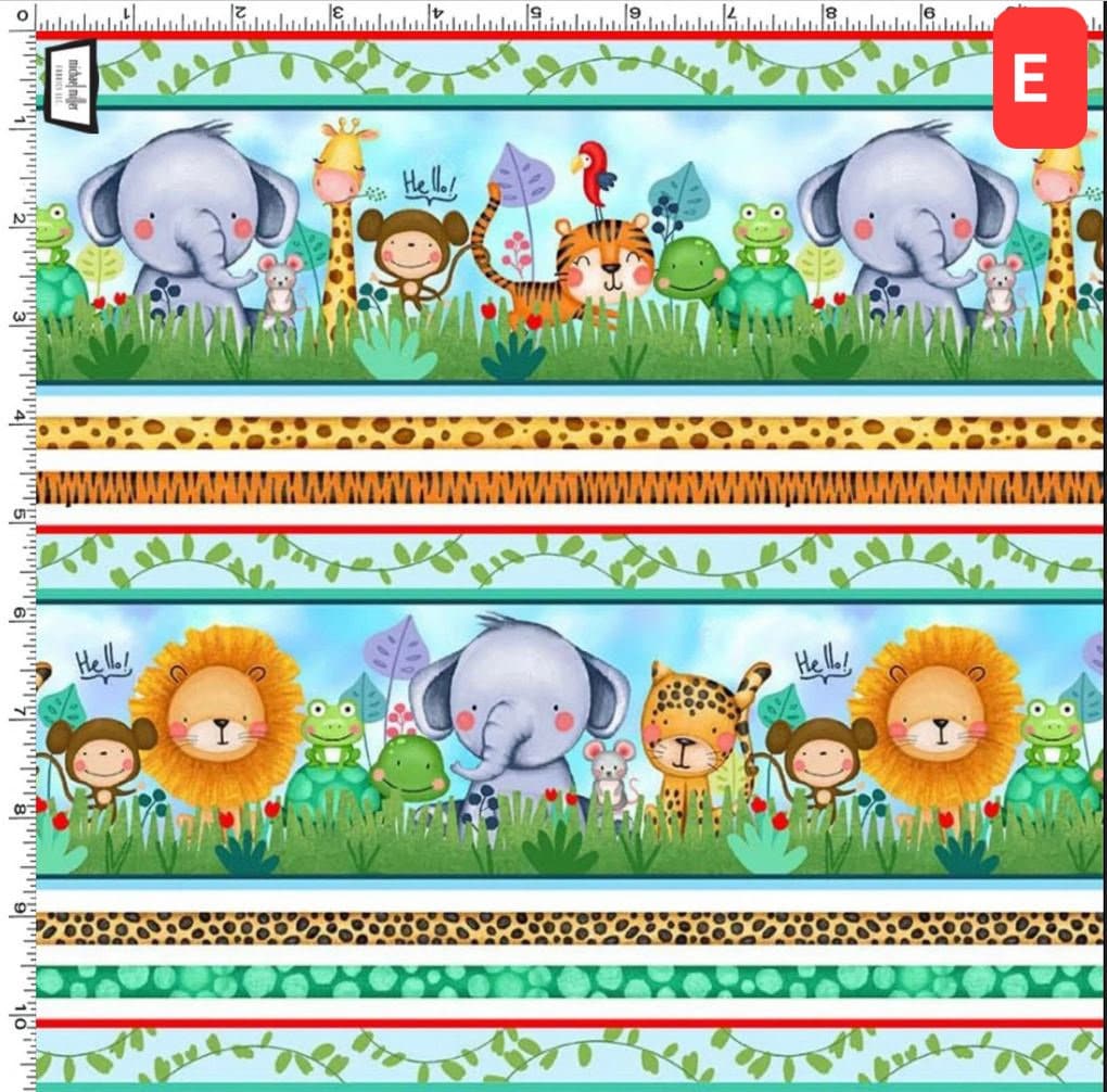 Fabric Jungle Paradise Jungle Animal Panel Michael Miller