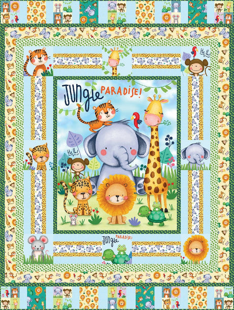 Fabric Jungle Paradise Jungle Animal Panel Michael Miller