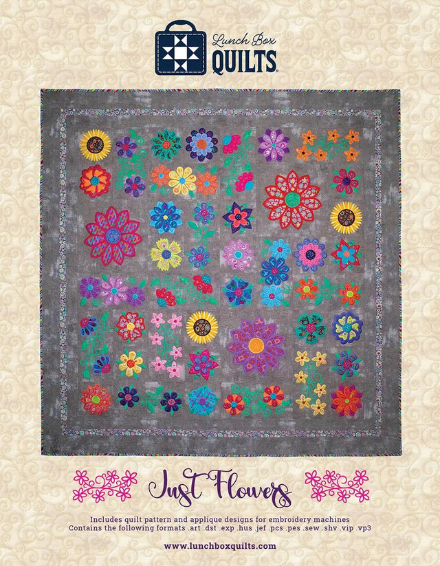 Machine Embroidery Pattern Just Flowers Applique
