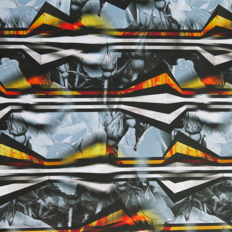Stretch Boardshort Fabric Edgy Flow Print UPF 50+