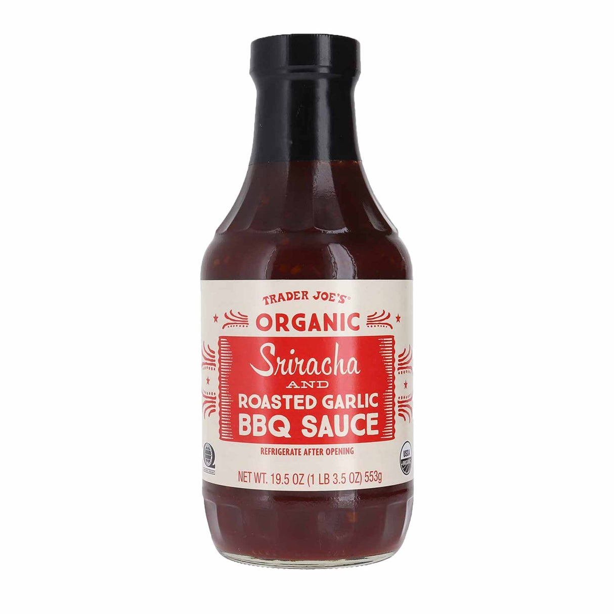 Trader Joe's Organic Sriracha and Roasted Garlic BBQ Sauce Bundle | 19.5 oz